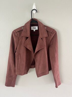 JACK by BB Dakota Women's Nutmeg Faux Suede Moto Jacket